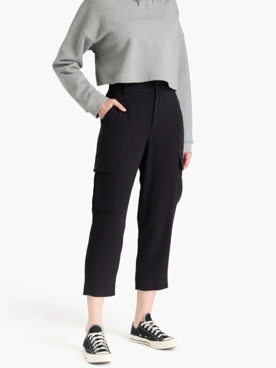 Frame Denim Pants - New Frame high rise crepe straight leg relaxed ankle cropped cargo trouser pants
